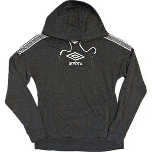 Umbro Womens Gray Hoodie Sz M Diamonds Shoulder Drawstring Lightweight Pullover